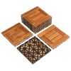 9pcs Wood Interlocking Deck Tiles 11.8"x11.8"