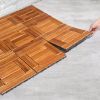 9pcs Wood Interlocking Deck Tiles 11.8"x11.8"