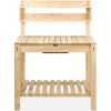 Outdoor Garden Wood Potting Bench Expandable Top with Food Grade Plastic Sink