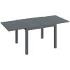 Outsunny Extendable Outdoor Dining Table, 41"- 83" Aluminum Frame Patio Table with Wood Effect Steel Top, Rectangle Expandable Patio Table for 6-8