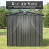 Outdoor Storage Shed 6.5'x 4.2', Metal Garden Shed for Bike, Trash Can, Tools, Lawn Mowers