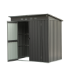 Backyard Storage Shed with Sloping Roof Galvanized Steel Frame Outdoor Garden Shed Metal Utility Tool Storage Room with Latches and Lockable Door (6x4