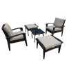 Outdoor Patio Lounge Chairs Rattan Wicker Patio Chaise Lounges Chair Patio Lounger Furniture with 5-Level Adjustable Backrest & Removable Cushioned Se