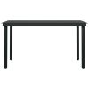 Patio Dining Table Black 55.1"x27.6"x29.1" Steel and Glass
