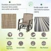 Outsunny 3 Piece Outdoor Glider Chair with Coffee Table Bistro Set, 2 Patio Rocking Swing Chairs with Breathable Sling Fabric, Glass Tabletop