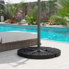 Outsunny 4 Pieces Round Patio Umbrella Base, Cantilever Offset Outdoor Umbrella Weights, 52 Liters Capacity Water or 112 lbs Capacity Sand Plates Set