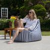 Modern outdoor bean bag chair with handle for stylish patio or poolside lounging