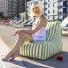 Green Striped Patio Bean Bag
