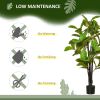 HOMCOM 4.5FT Artificial Fiddle Leaf Fig Tree, Faux Decorative Plant in Nursery Pot for Indoor or Outdoor DÃ©cor