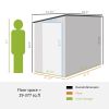 Outsunny 4' x 8' Metal Outdoor Storage Shed, Lean to Storage Shed, Garden Tool Storage House with Lockable Door and 2 Air Vents for Backyard, Patio