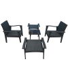 Patio Furniture Outdoor Chair And Ottoman 5 Pieces Rattan Seating Group with Cushions
