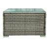 4 Piece Patio Sectional Wicker Rattan Outdoor Furniture Sofa Set with Storage Box - Grey Wicker Creme Cushion