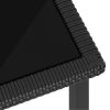 Patio Dining Table Black 27.6"x27.6"x28.7" Poly Rattan
