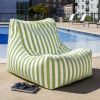 Green Striped Patio Bean Bag