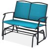 2 Seat Mesh Patio Loveseat Swing Glider Rocker with Armrests