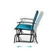 2 Seat Mesh Patio Loveseat Swing Glider Rocker with Armrests
