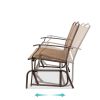 Two Seater Mesh Patio Loveseat Swing Glider Rocker with Armrests