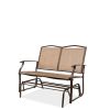 Two Seater Mesh Patio Loveseat Swing Glider Rocker with Armrests