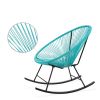 3 Piece Oval Patio Woven Rocking Chair Bistro Set