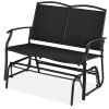 2 Seat Mesh Patio Loveseat Swing Glider Rocker with Armrests