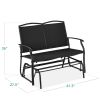 2 Seat Mesh Patio Loveseat Swing Glider Rocker with Armrests