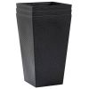 Set of 3 - Faux Rattan Plastic Tall Large Flower Pots