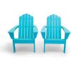 All Weather Recycled Poly Plastic Outdoor Patio Adirondack Chairs - Set of 2