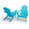 All Weather Recycled Poly Plastic Outdoor Patio Adirondack Chairs - Set of 2