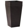 Set of 3 - Faux Rattan Plastic Tall Large Flower Pots
