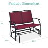2 Seat Mesh Patio Loveseat Swing Glider Rocker with Armrests