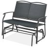 2 Seat Mesh Patio Loveseat Swing Glider Rocker with Armrests