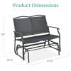 2 Seat Mesh Patio Loveseat Swing Glider Rocker with Armrests