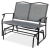 Two Seater Mesh Patio Loveseat Swing Glider Rocker with Armrests