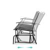 Two Seater Mesh Patio Loveseat Swing Glider Rocker with Armrests