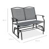 Two Seater Mesh Patio Loveseat Swing Glider Rocker with Armrests