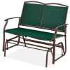 2 Seat Mesh Patio Loveseat Swing Glider Rocker with Armrests