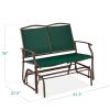2 Seat Mesh Patio Loveseat Swing Glider Rocker with Armrests