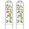 Set of 2- 6-ft Galvanized Steel Outdoor Garden Trellis Metal Finish