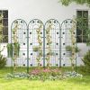 Set of 2- 6-ft Galvanized Steel Outdoor Garden Trellis Metal Finish