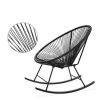 3 Piece Oval Patio Woven Rocking Chair Bistro Set