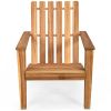 Indoor/Outdoor Acacia Wood Adirondack Lounge Armchair