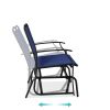 2 Seat Mesh Patio Loveseat Swing Glider Rocker with Armrests