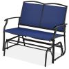 2 Seat Mesh Patio Loveseat Swing Glider Rocker with Armrests