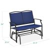 2 Seat Mesh Patio Loveseat Swing Glider Rocker with Armrests