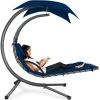 Single Person Sturdy Modern Chaise Lounger Hammock Chair Porch Swing