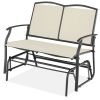 2 Seat Mesh Patio Loveseat Swing Glider Rocker with Armrests