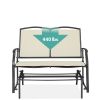 2 Seat Mesh Patio Loveseat Swing Glider Rocker with Armrests