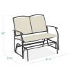 2 Seat Mesh Patio Loveseat Swing Glider Rocker with Armrests
