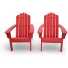 All Weather Recycled Poly Plastic Outdoor Patio Adirondack Chairs - Set of 2