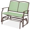 2 Seat Mesh Patio Loveseat Swing Glider Rocker with Armrests